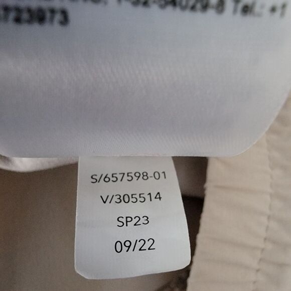 Athleta Avenue Wide Leg Crop Pants Women's 10 Beige Stretch Drawstring Pockets - Picture 11 of 12